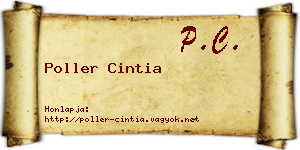 Poller Cintia névjegykártya